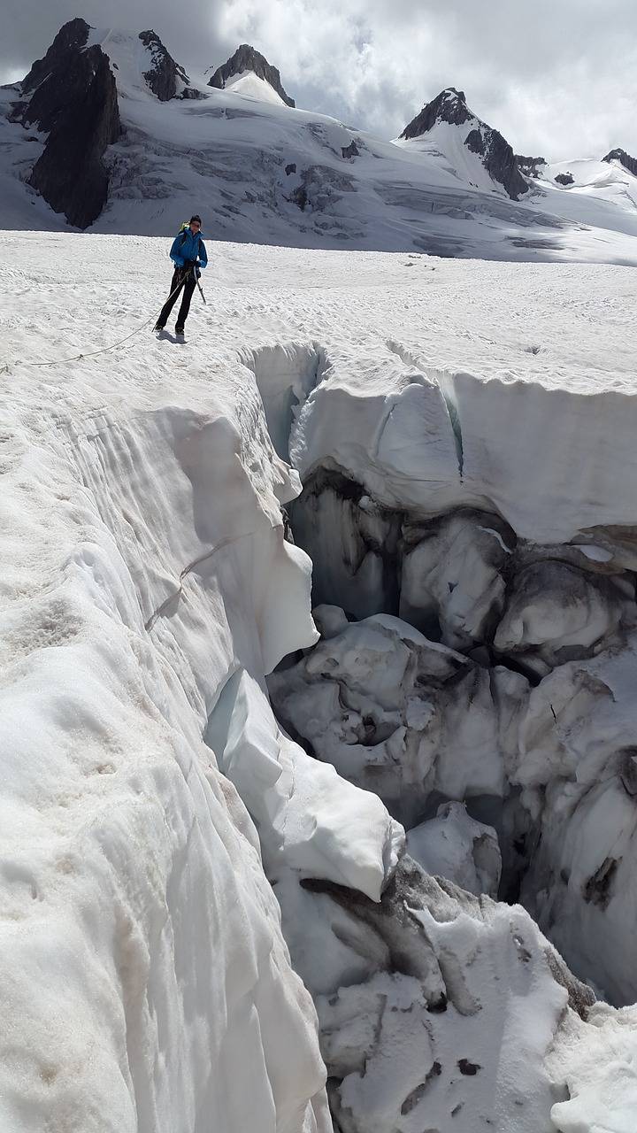 Crevasse, Ledynas, Mont Blanc, Mer De Glace, Aukšti Kalnai, Alpių, Chamonix, Sniegas, Ledas, Kalnai