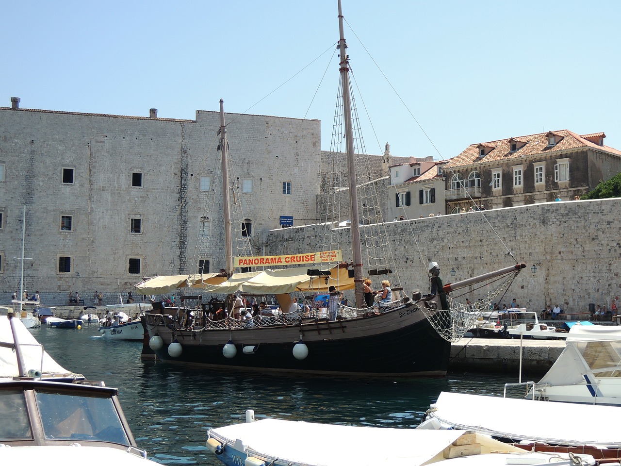 Kroatija, Dubrovnik, Miestas, Valtis, Senamiestis, Piratų Laivas, Kruizas, Nemokamos Nuotraukos,  Nemokama Licenzija