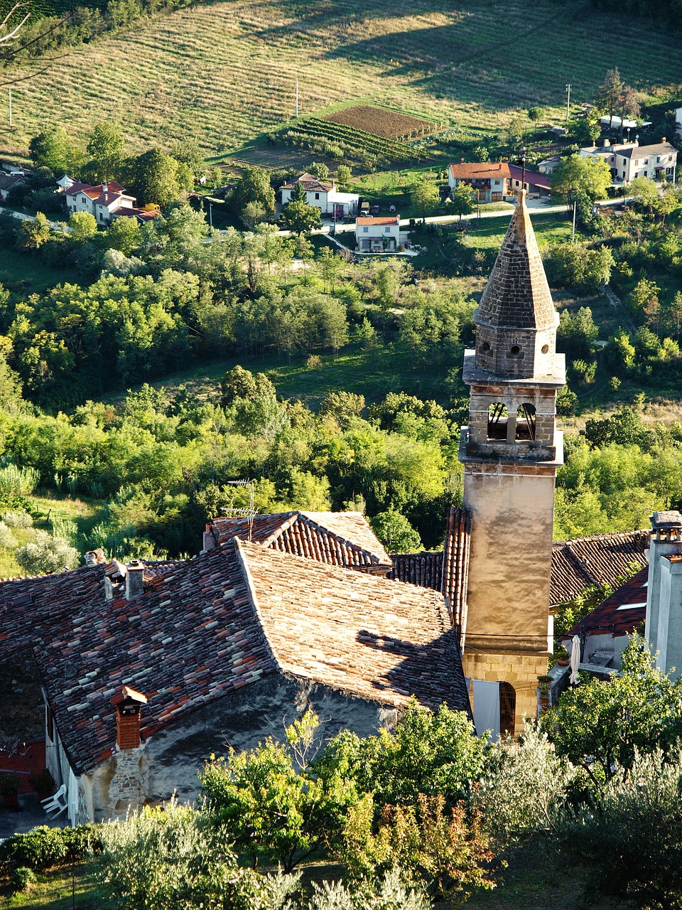 Kroatija, Šventė, Motovun, Bokštas, Bažnyčia, Kranto, Viduržemio Jūros, Kelias, Alėja, Pastatas