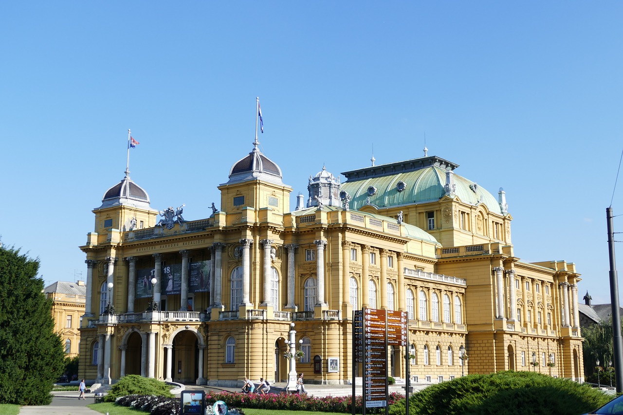Kroatų Nacionalinis Teatras,  Teatras,  Zagrebas,  Kroatija,  Architektūra,  Turizmas,  Miestas, Nemokamos Nuotraukos,  Nemokama Licenzija