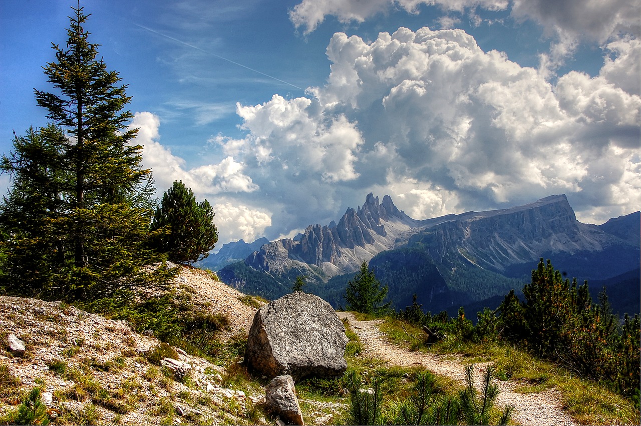 Croda Da Lago,  Dolomitai,  Italija,  Pobūdį,  Mėlyna,  Vasara,  Dangus,  Alpine,  Atostogos,  Kalnai