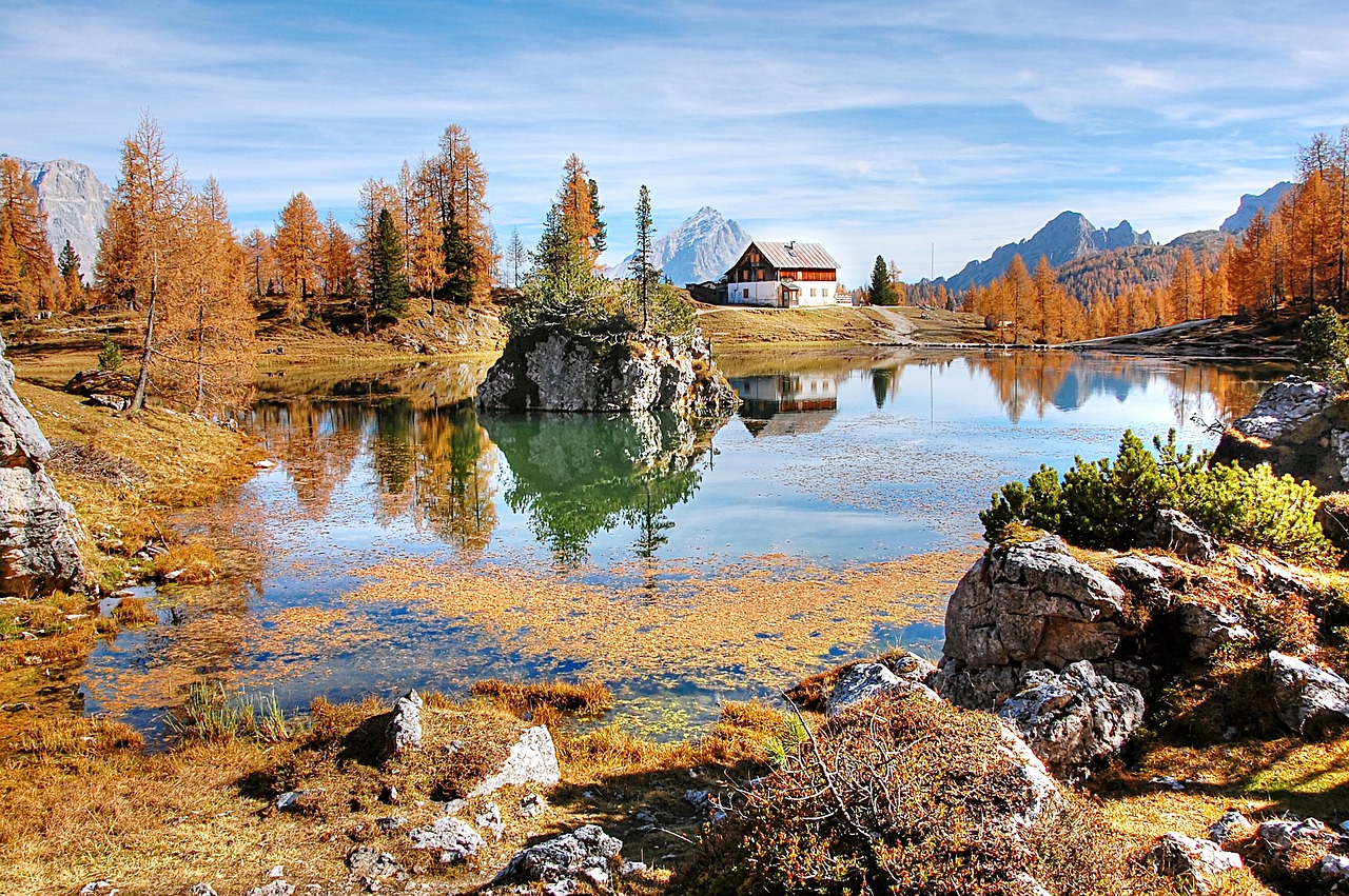 Croda Da Lago,  Dolomitai,  Italija,  Pobūdį,  Mėlyna,  Vasara,  Dangus,  Alpine,  Atostogos,  Kalnai