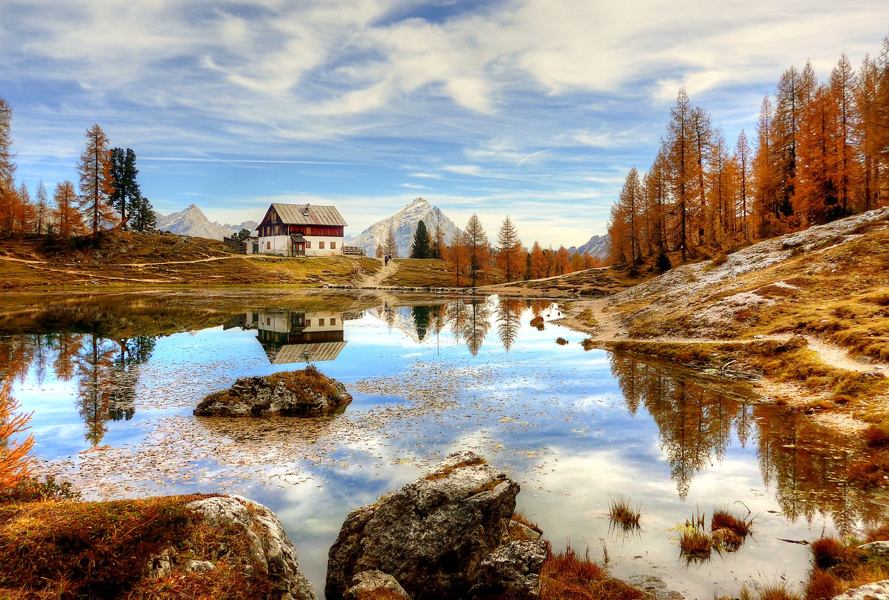 Croda Da Lago,  Dolomitai,  Italija,  Pobūdį,  Mėlyna,  Dangus,  Alpine,  Atostogos,  Kalnai,  Žygiai