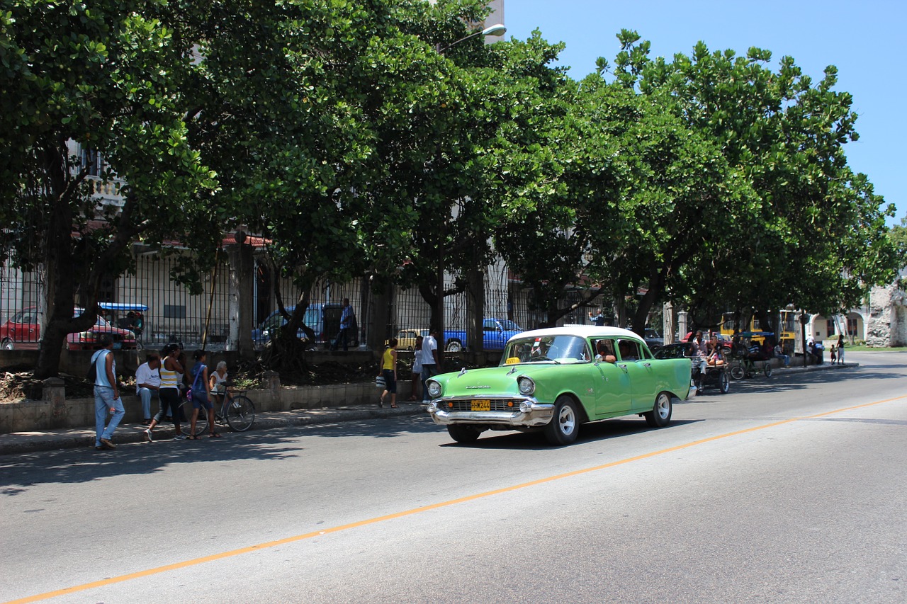 Kuba, Oldtimer, Vasara, Žalias, Havana, Automatinis, Klasikinis, Automobiliai, Transporto Priemonė, Kompanionai