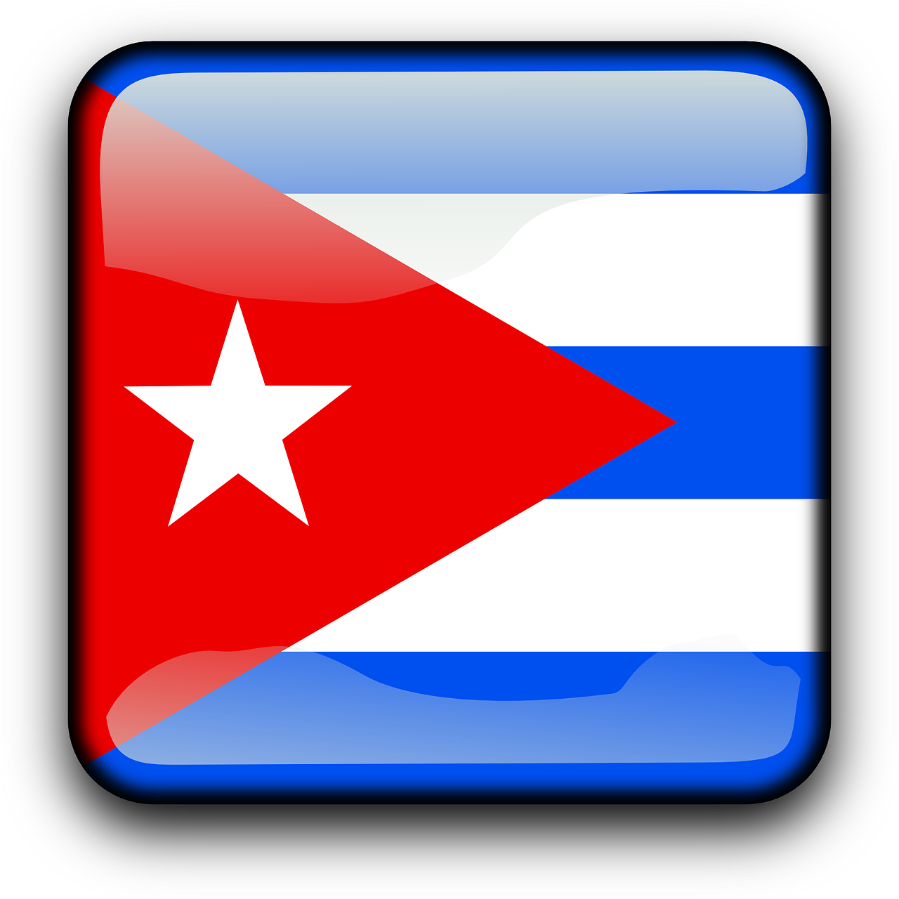 Kuba, Vėliava, Šalis, Tautybė, Kvadratas, Mygtukas, Blizgus, Nemokama Vektorinė Grafika, Nemokamos Nuotraukos,  Nemokama Licenzija