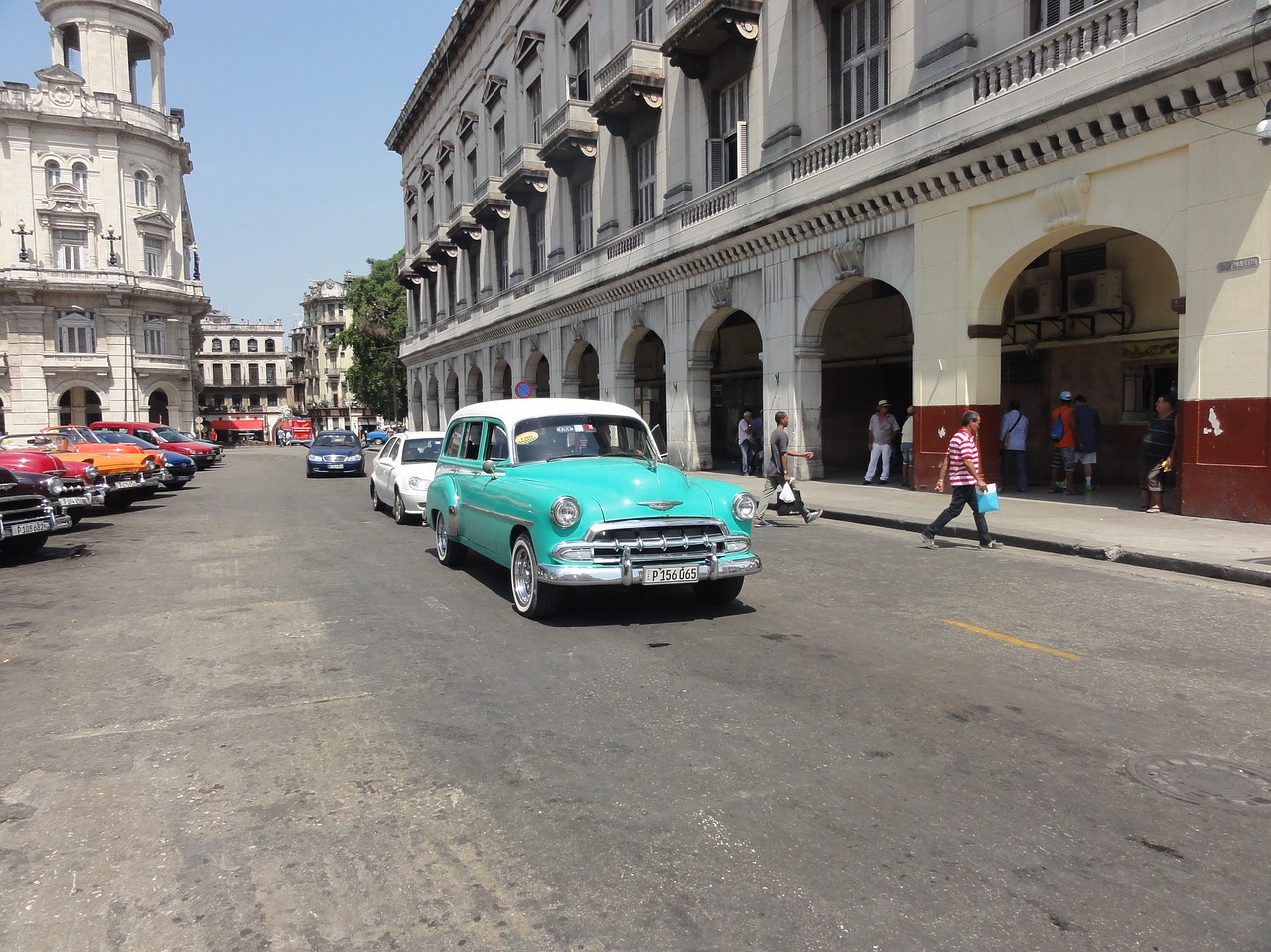 Kuba, Havana, Senas Laikmatis, Mėlynas, Jūros Žalia, Gatvė, Kelias, Asfaltas, Vasara, 2015 M.
