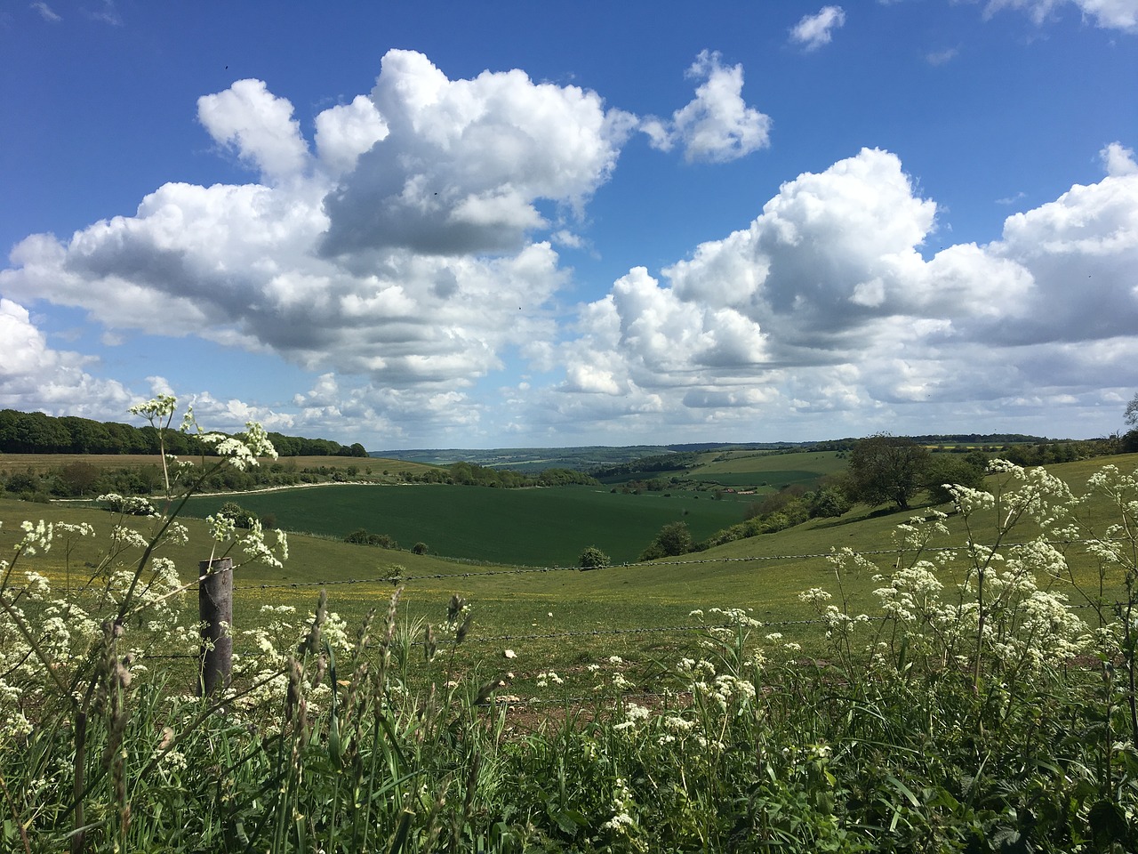 Cumulus, Laukai, Ridgeway, Dangus, Gamta, Kaimas, Žemdirbystė, Debesys, Kraštovaizdis, Diena