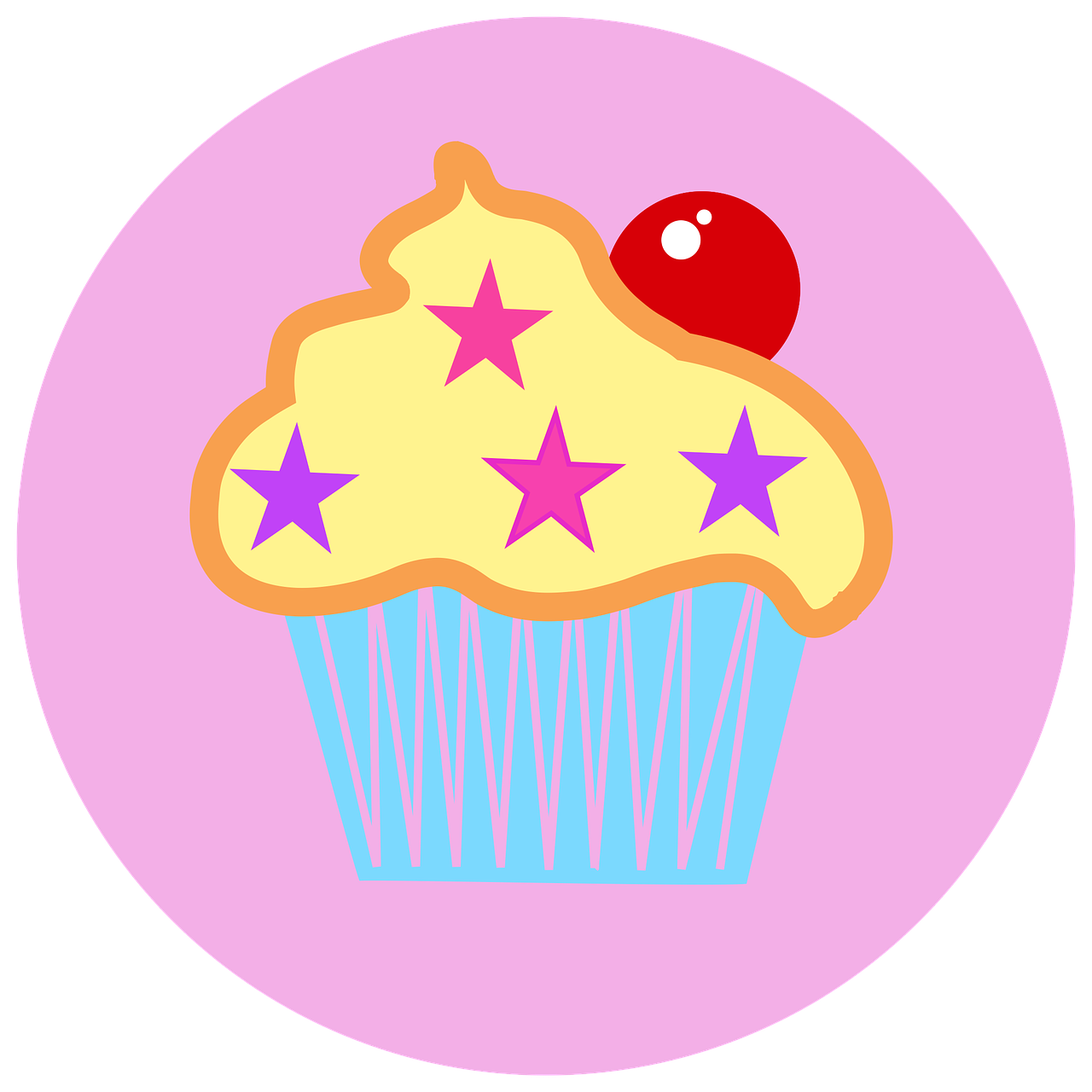 Cupcake, Tortas, Vyšnia, Mielas, Rožinis, Logotipas, Saldus, Grietinėlė, Šventė, Vakarėlis