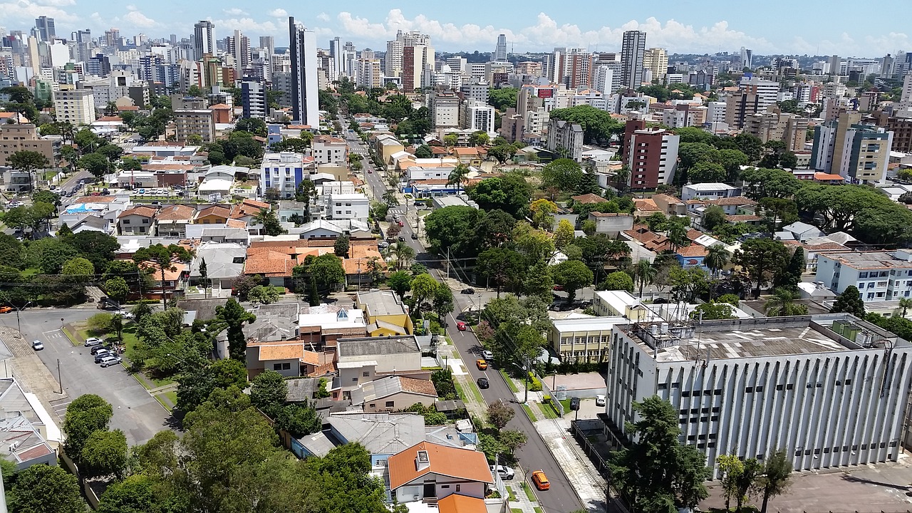 Curitiba, Centras, Horizontas, Kokybė, Žalias, Gyvenimas, Kraštovaizdis, Brazilija, Moderni Architektūra, Architektūra