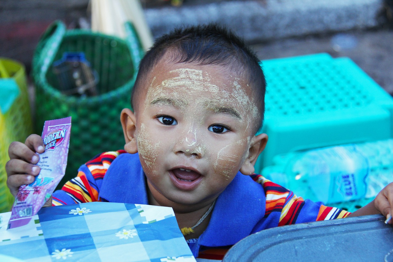 Mielas, Šypsosi, Žaismingas, Laimingas, Mielas, Vaikas, Vaikas, Vaikai, Jangonas, Mianmaras