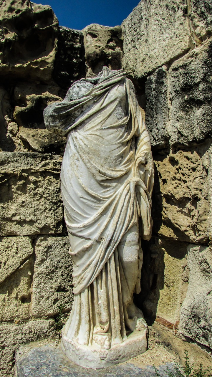 Kipras, Salamis, Statula, Moteris, Archeologija, Archeologiniai, Kultūra, Orientyras, Famagusta, Turizmas