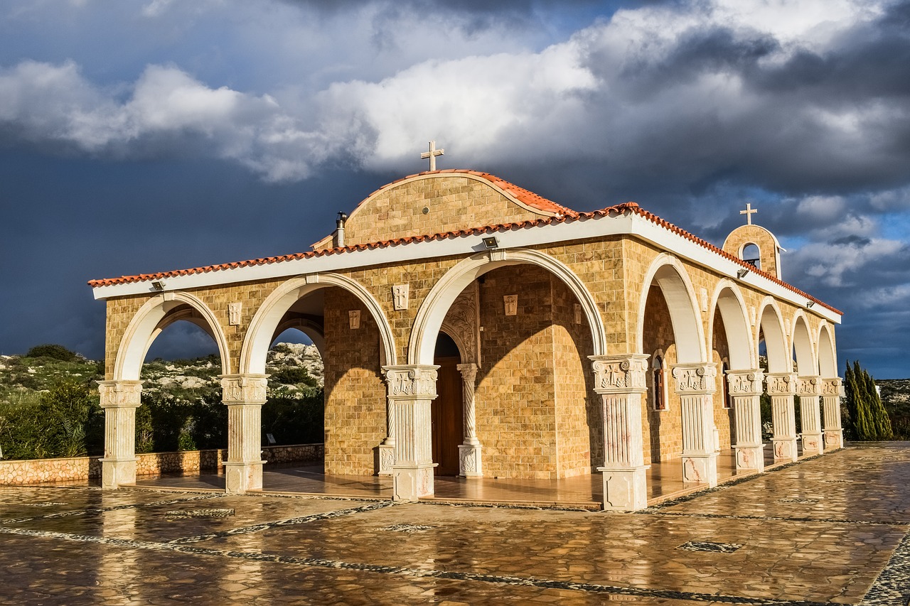 Kipras, Ayia Napa, Ayios Epifanios, Bažnyčia, Ortodoksas, Architektūra, Religija, Ekskursijos, Debesys, Dangus