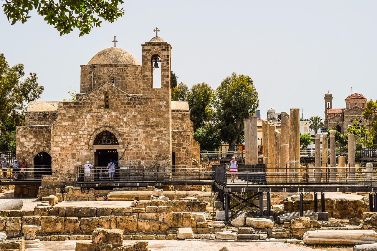 Kipras, Paphos, Ayia Kyriaki Chrysopolitissa, Bažnyčia, Ortodoksas, Religija, Byzantine, Paveldas, Archeologija, Bazilika