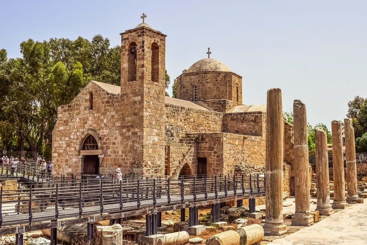 Kipras, Paphos, Ayia Kyriaki Chrysopolitissa, Bažnyčia, Ortodoksas, Religija, Byzantine, Paveldas, Archeologija, Bazilika