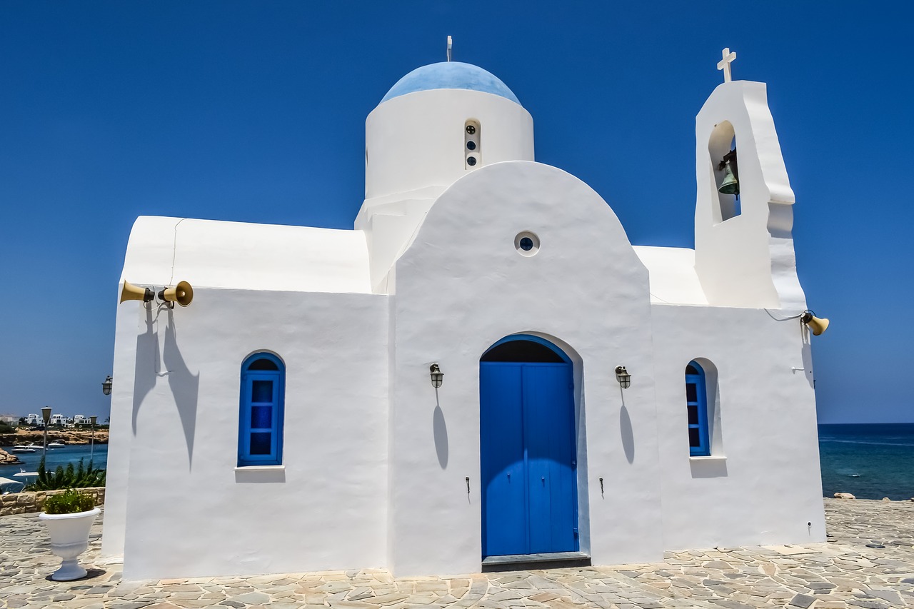 Kipras, Protaras, Ayios Nikolaos, Bažnyčia, Ortodoksas, Religija, Architektūra, Viduržemio Jūros, Mėlyna Ir Balta, Nemokamos Nuotraukos
