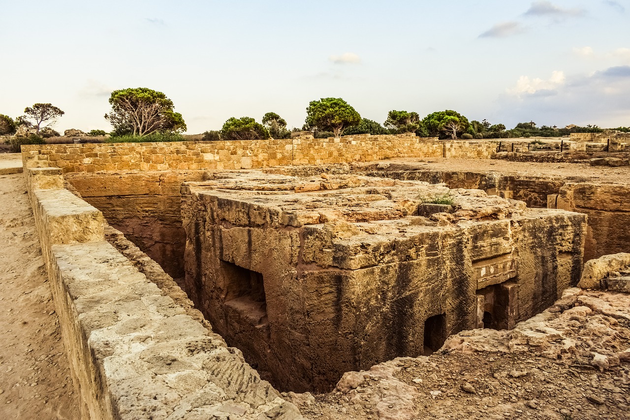 Kipras, Paphos, Karalių Kapai, Archeologija, Archeologiniai, Istorinis, Akmuo, Senovės, Unesco Paveldo Vieta, Kraštovaizdis