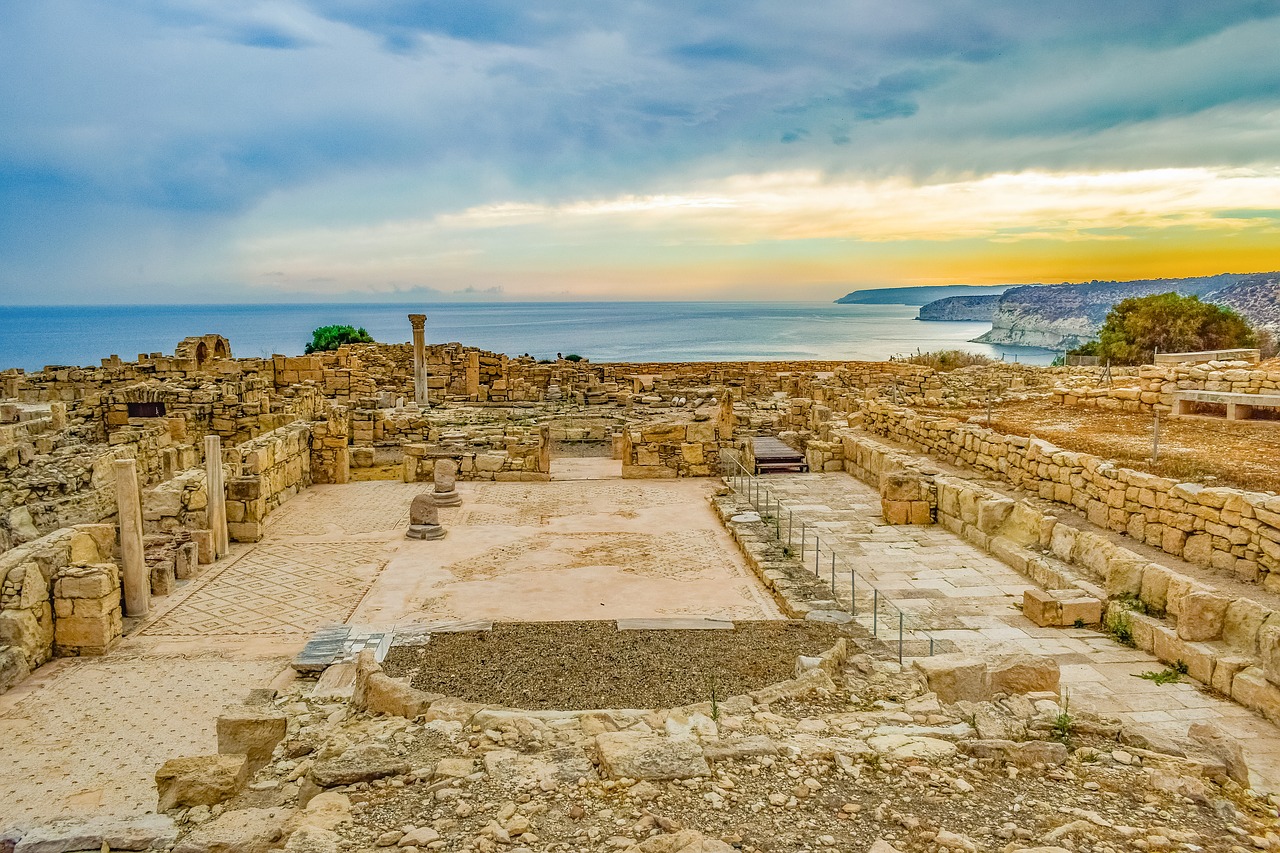 Kipras,  Kourion,  Kraštovaizdis,  Dangus,  Debesys,  Horizontas,  Senovės,  Svetainės,  Viduržemio Jūros,  Architektūra