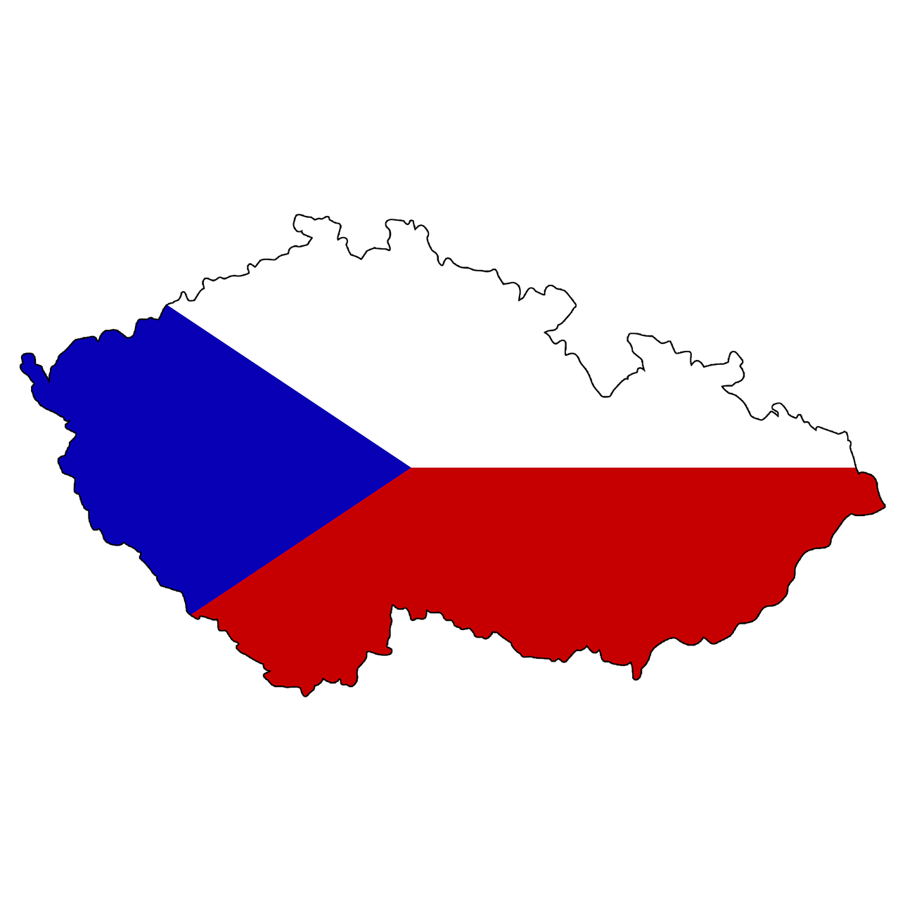 Čekijos Respublika, Čekoslovakija, Žemėlapis, Vėliava, Kontūras, Sienos, Šalis, Europa, Eu, Amerikos Valstijos