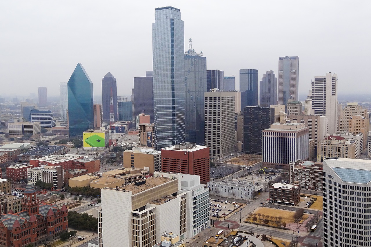 Dallas, Panorama, Miestas, Texas, Centro, Amerikietis, Usa, Miesto Panorama, Dangoraižis, Dallas Skyline