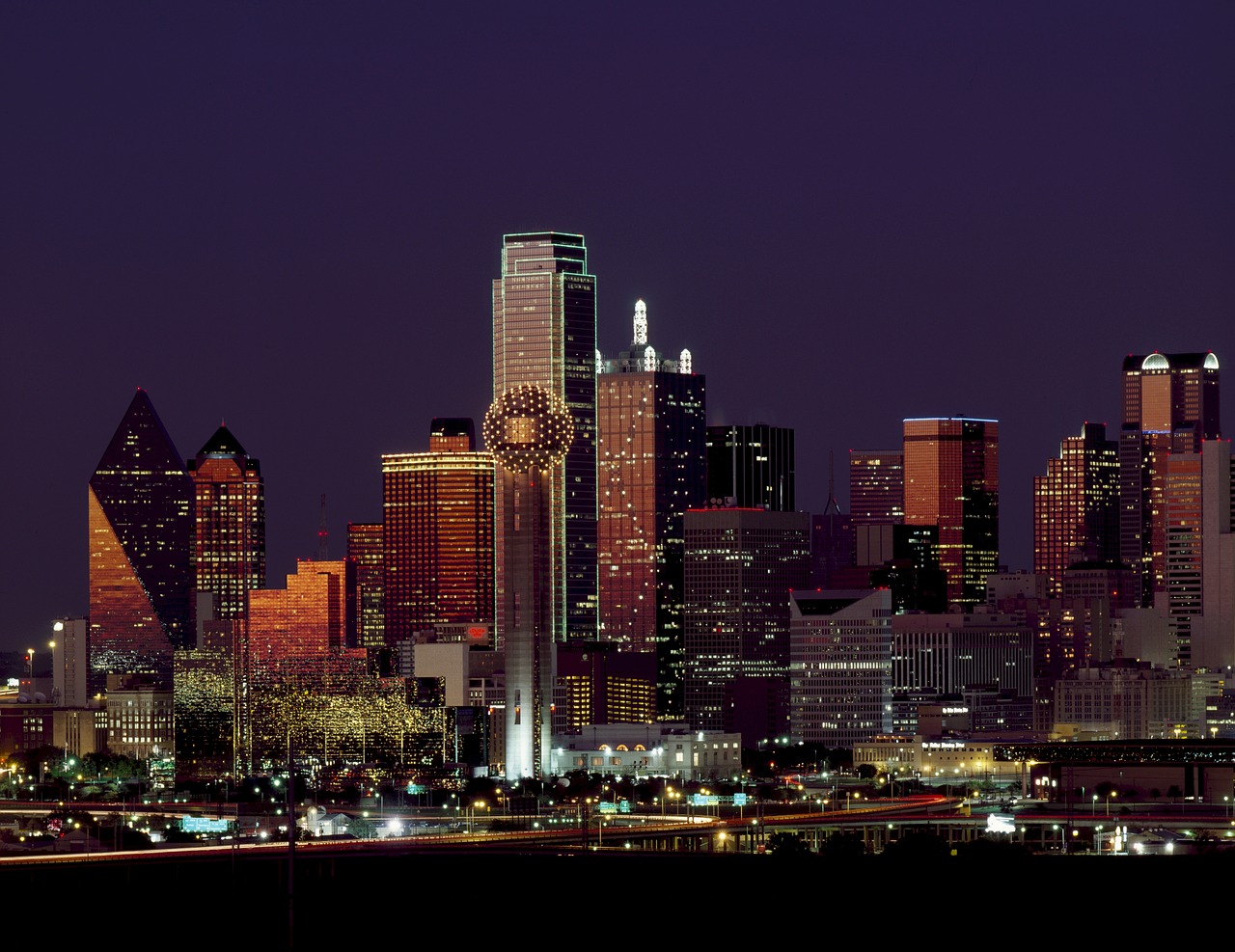 Dallas, Texas, Panorama, Dusk, Usa, Dangoraižis, Miesto, Miesto Panorama, Architektūra, Žibintai