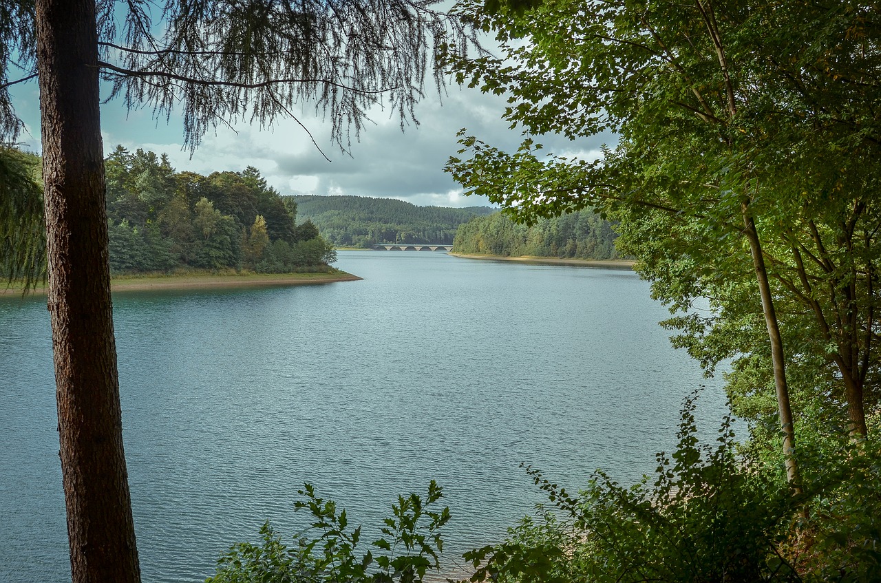 Užtvanka,  Rezervuaras,  Lüdenscheid,  Pietų Vestfalijos,  Sauerland,  Eilutės Užtvankos,  Miškas,  Vandens,  Kraštovaizdis, Nemokamos Nuotraukos