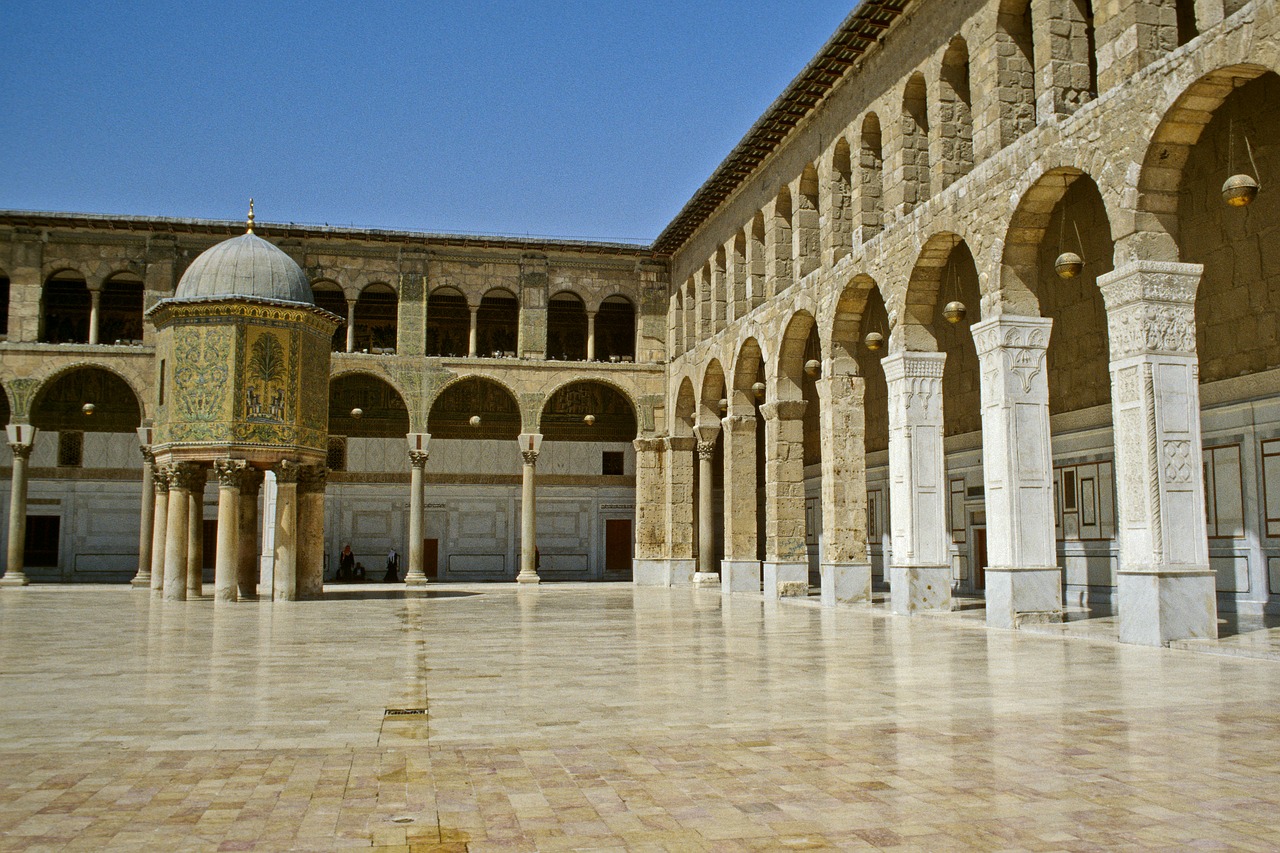 Damaskas, Sirija, Umayyad, Mečetė, Savojjaden Mečetė, Rytų Viduryje, Arabiškas, Islamas, 1999, Vintage