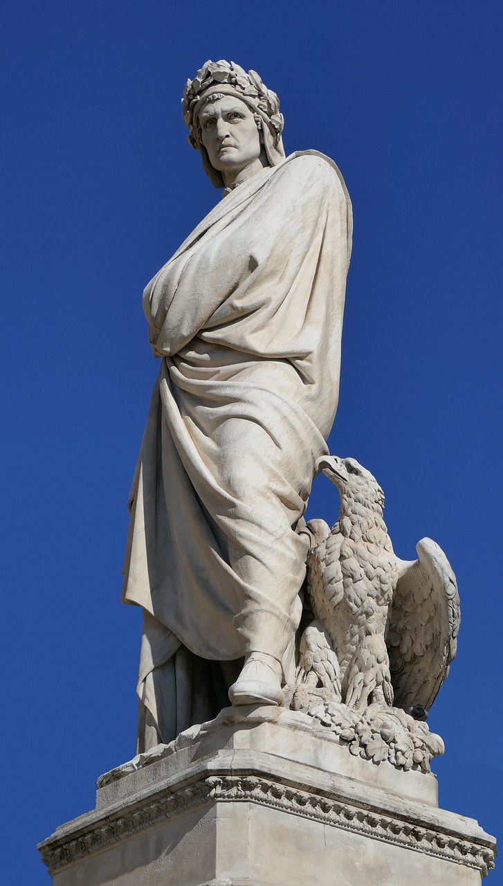 Dante, Florencija, Statula, Skulptūra, Paminklas, Italy, Poetas, Nemokamos Nuotraukos,  Nemokama Licenzija