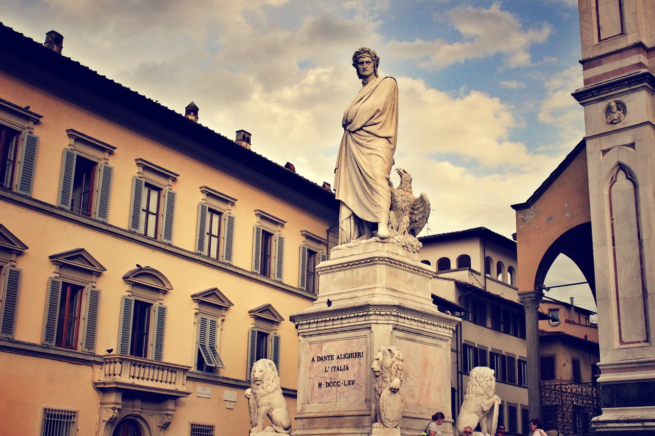 Dante Statula, Dante Alighieri, Italy, Verona, Skulptūra, Ispanų, Senas, Turizmas, Orientyras, Žinomas
