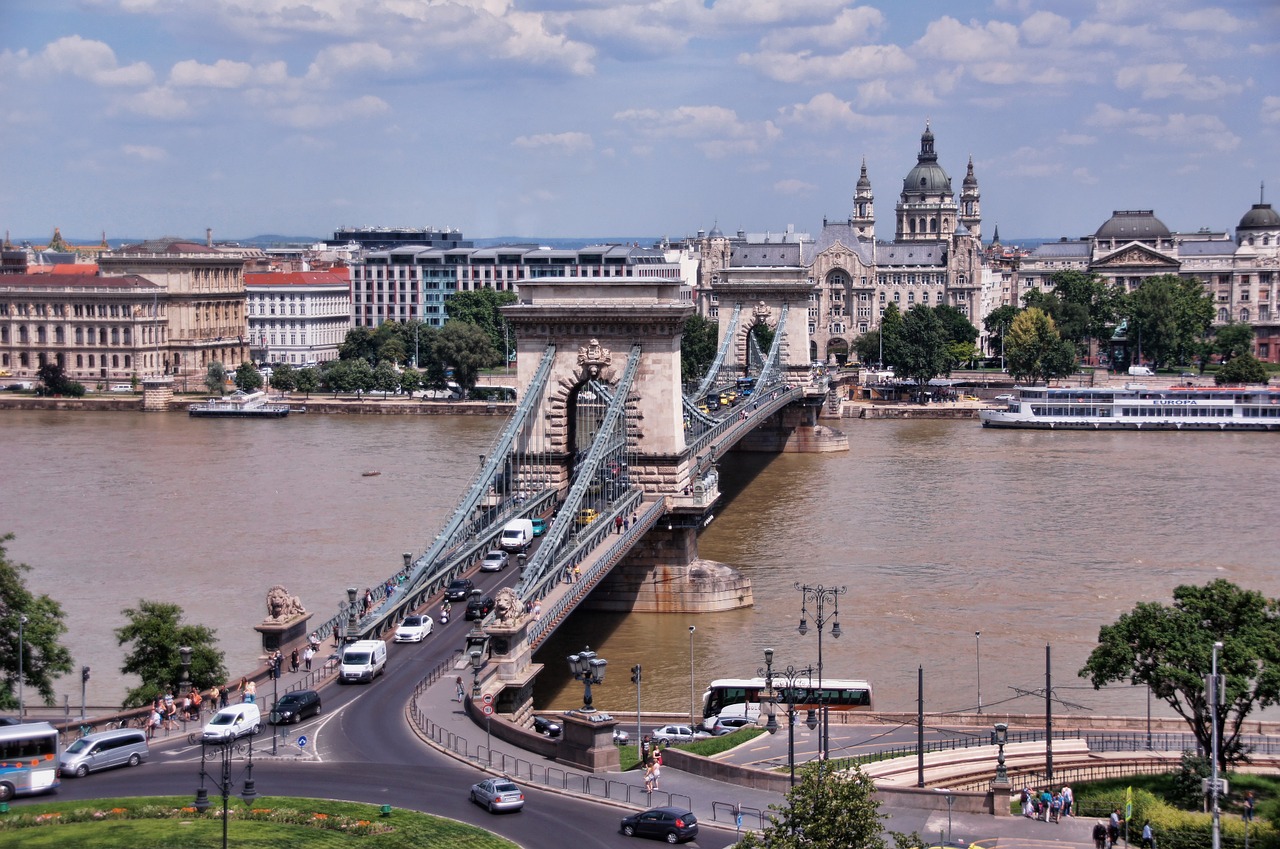 Danube, Panorama, Budapest, Grandinės Tiltas, Miestas, Upė, Vanduo, Miesto Panorama, Perspektyva, Miesto Kelionė