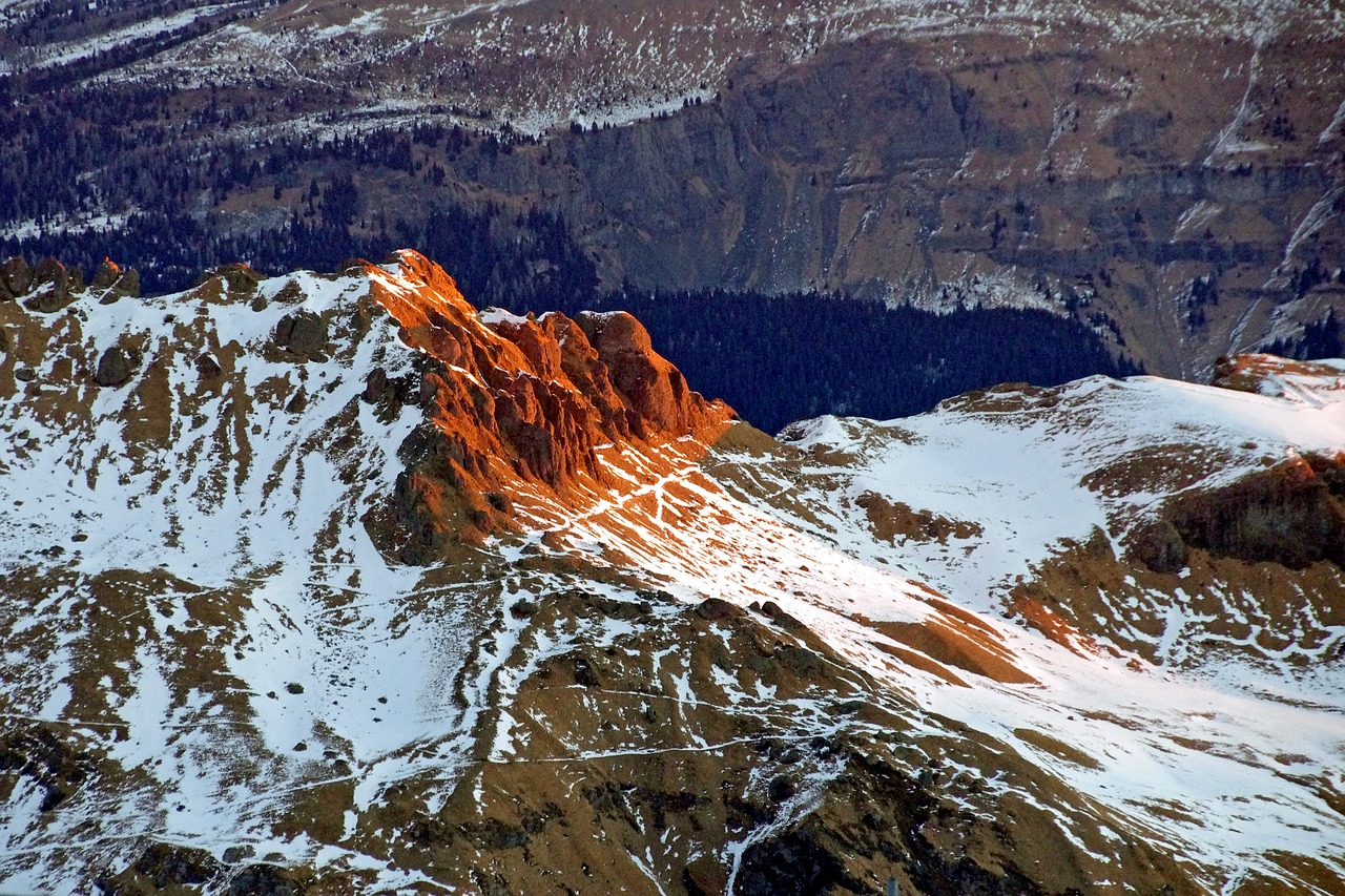 Aušra, Padonas, Dolomitai, Saulėtekis Iš Marmolados, Italy, Alpės, Sniegas, Žiemos Peizažas, Kalnas, Balta