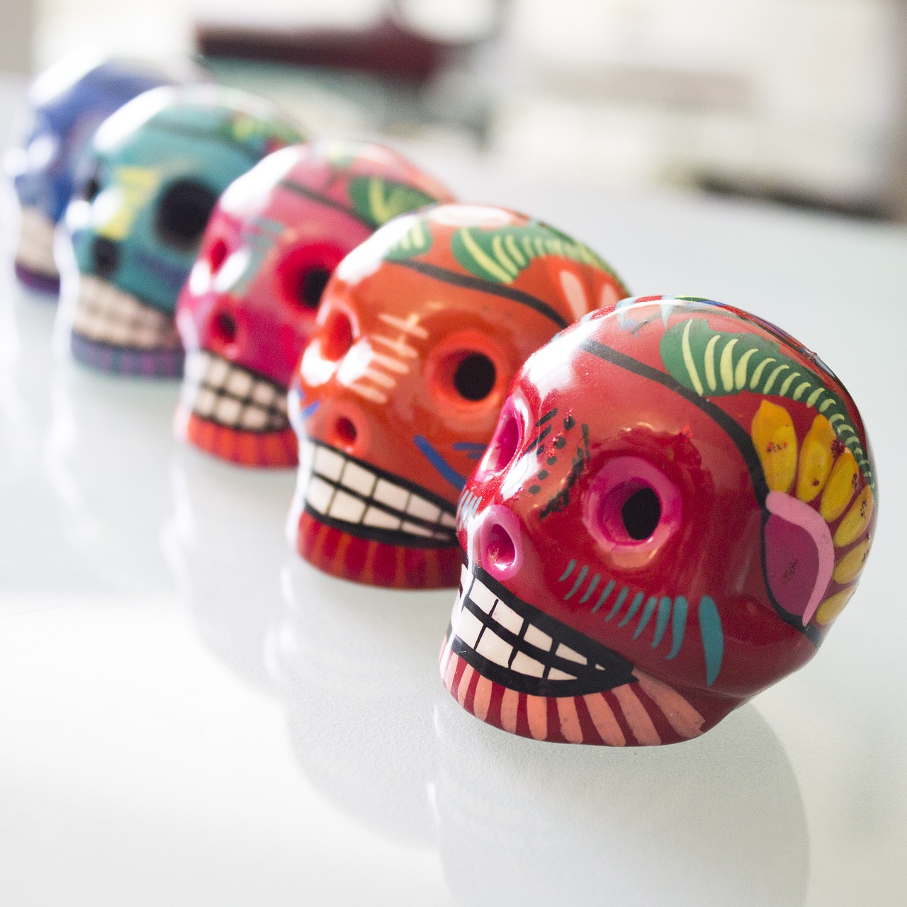 Mirusiųjų Diena, Kaukolės, Campeche, Dia De Los Muertos, Meksika, Meksikietiškas Menas, Meksikietis, Tradicija, Rankų Darbo, Dažytos