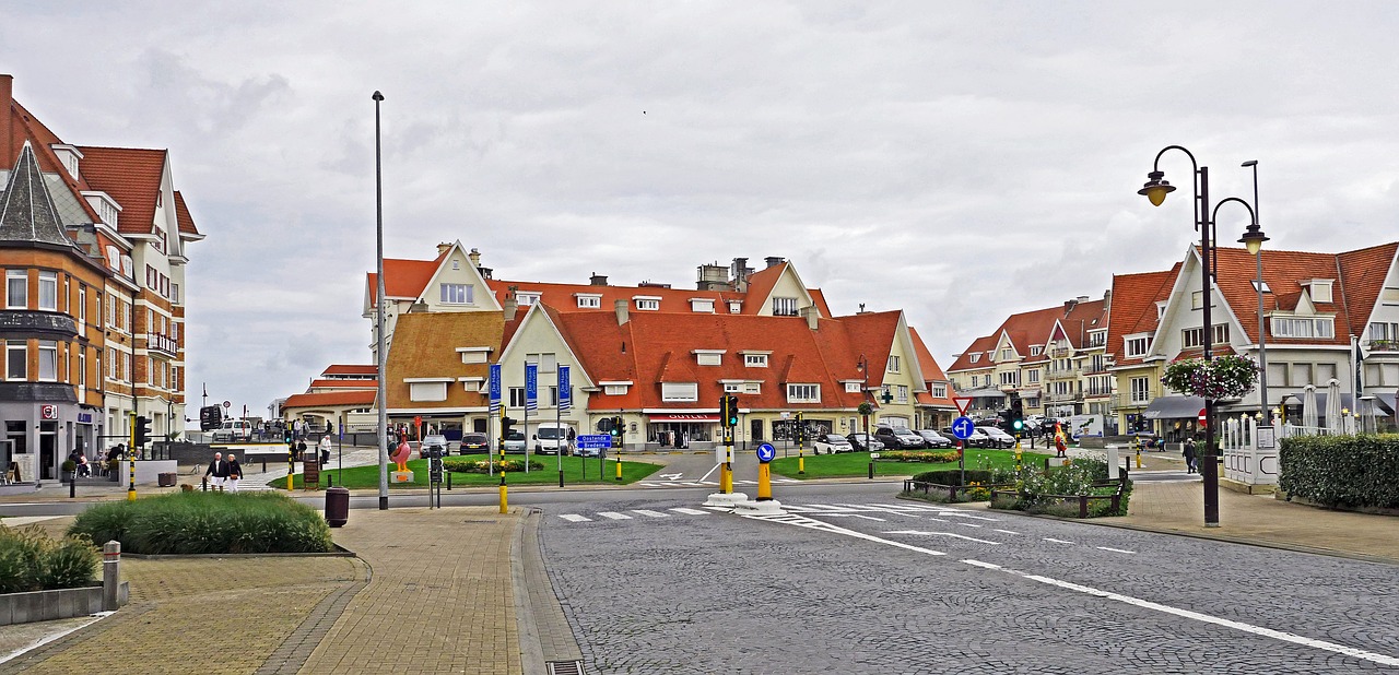 De Haan, Šiaurės Jūros Pakrantė, Belgija, Centrinis, Prieiga Prie Paplūdimio, Seedeich, Sankryža, Kranto, Šiaurės Jūra, Jūra