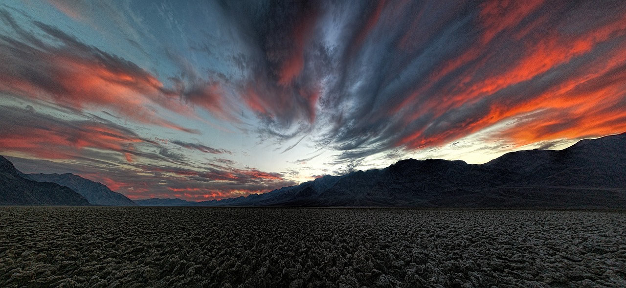 Mirties Slėnis,  Dangus,  Debesys,  Panorama,  California,  Kraštovaizdis,  Saulėlydžio,  Afterglow,  Twilight,  Raudona