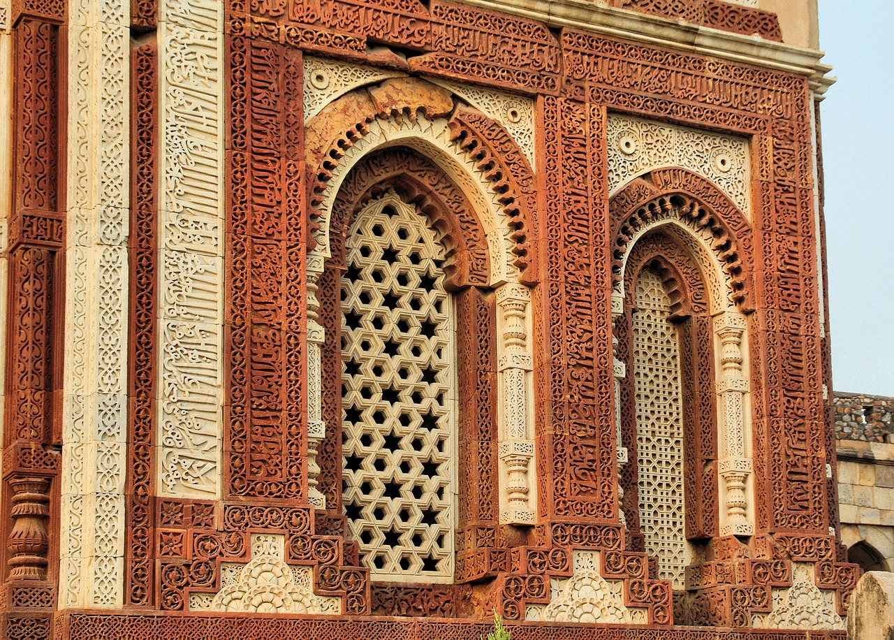 Delhi, Mečetė, Puikus Mughalas, Fasadai, Skulptūros, Smiltainis, Qutb Minar, Nemokamos Nuotraukos,  Nemokama Licenzija