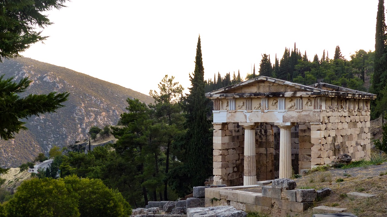 Delphi, Graikija, Senovinis, Orakulas, Šventykla, Lobis, Atėnai, Graikų Senovė, Istorija, Stulpelis