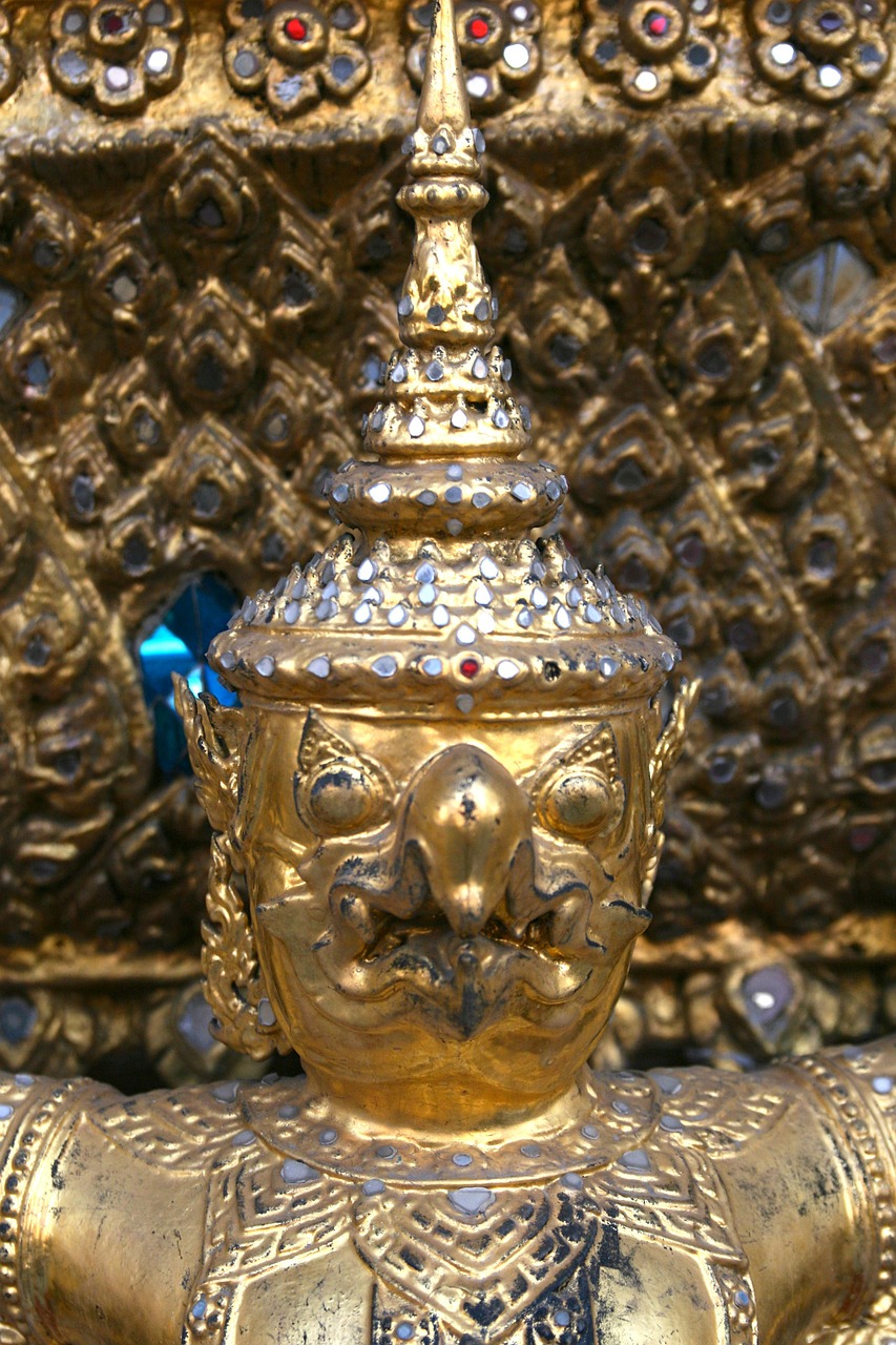 Demonas, Veidas, Tailandas, Šventykla, Bangkokas, Tajų, Religija, Budizmas, Statula, Buda