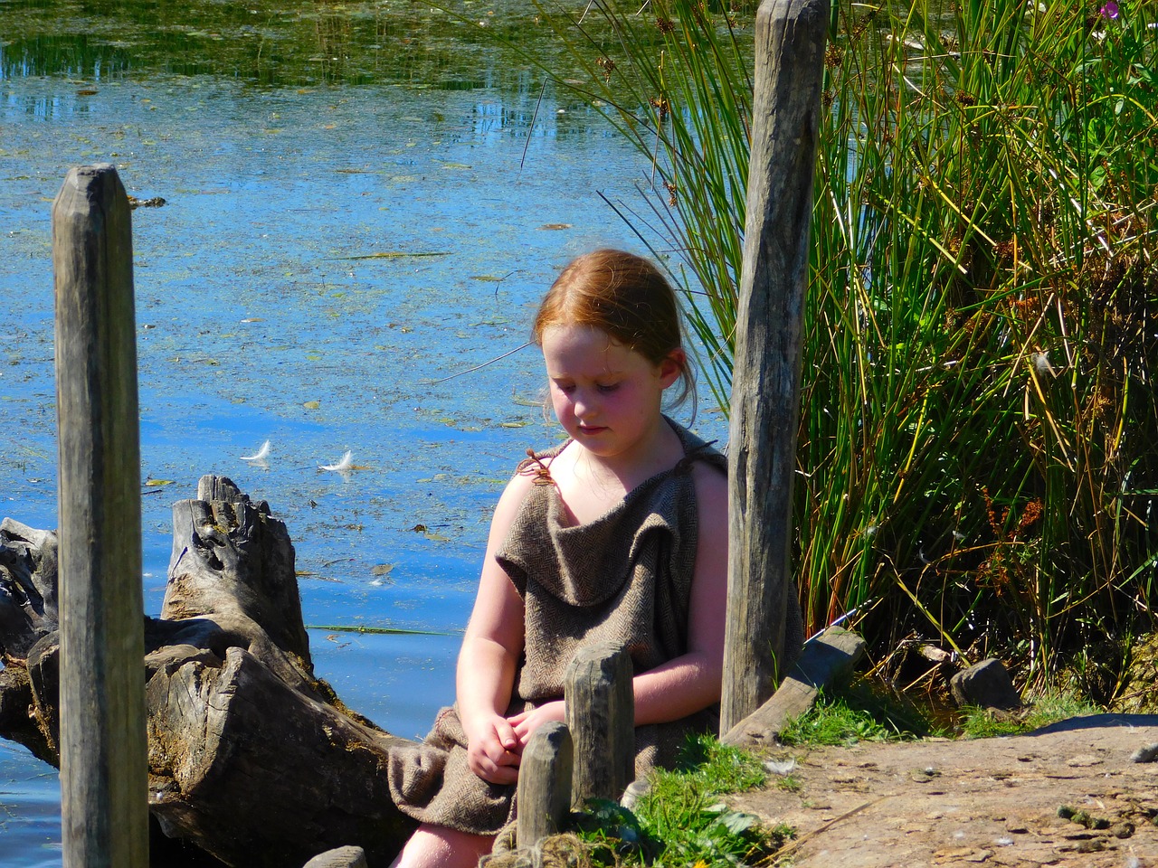 Denmark, Maža Mergaitė, Vikingai, Vikingo Kaimas, Ežeras, Viking, Viking Gyvenimas, Kaimas, Vikingo Muziejus, Nemokamos Nuotraukos