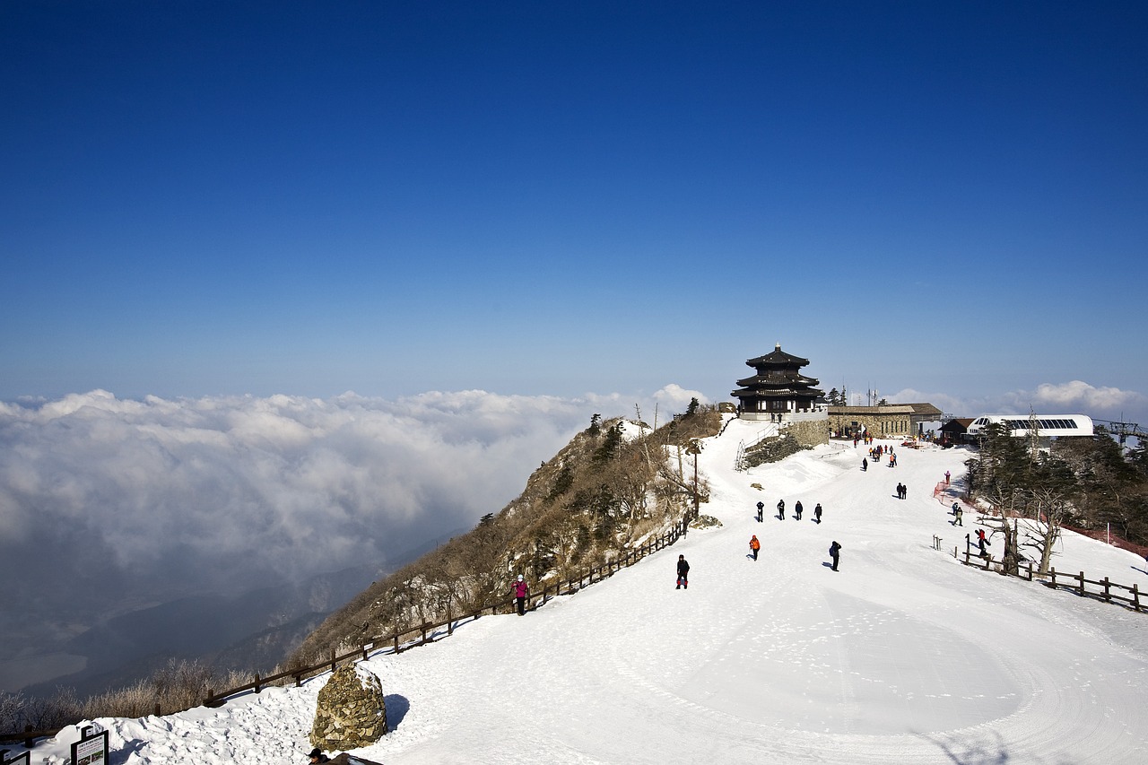 Deogyusan, Seolcheonbong, Sniegas, Žiema, Kalnas, Šaltyje, Sniego Gėlė, Gamta, Žiemos Kalnas, Belvedere