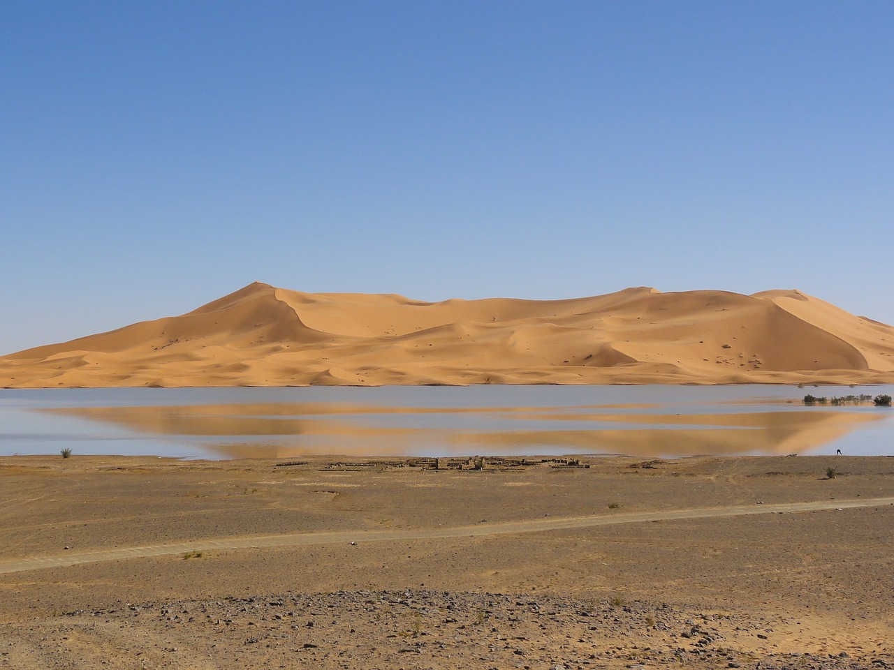 Dykumos Ežeras, Sahara, Šlapias Sausas, Vanduo, Smėlis, Ežeras, Nemokamos Nuotraukos,  Nemokama Licenzija