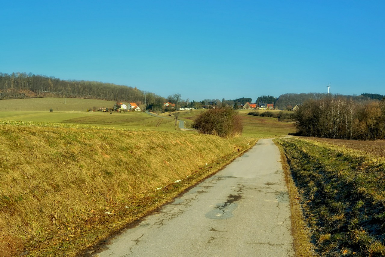 Detmold, Vokietija, Kelias, Miškas, Medžiai, Kraštovaizdis, Vaizdingas, Kaimas, Laukai, Nemokamos Nuotraukos