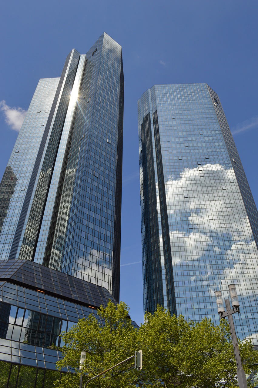 Deutsche Bank, Dangoraižis, Dangus, Panorama, Bankas, Verslas, Pastatas, Architektūra, Dangoraižiai, Finansai