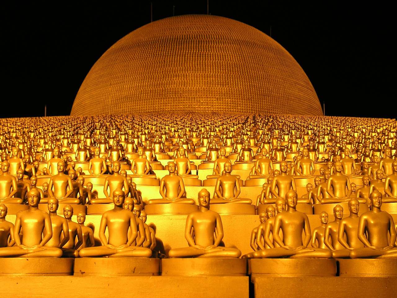 Dhammakaya Pagoda, Daugiau Nei, Milijonai, Budhas, Auksas, Budizmas, Wat, Phra Dhammakaya, Šventykla, Tailandas