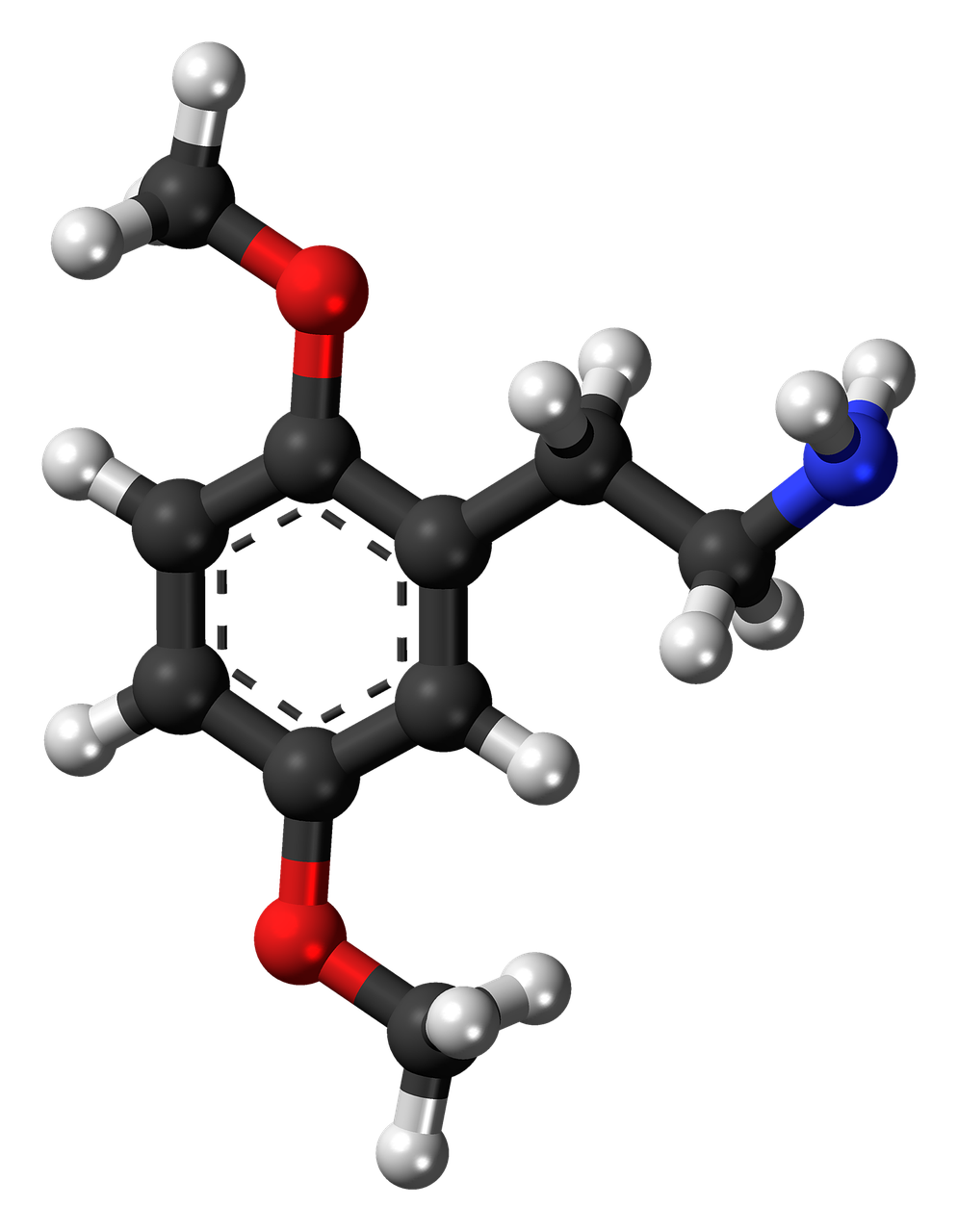 Dimetoksifenetalaminas, Molekulė, Junginys, Cheminis, Tyrimai, Aromatiniai, Modelis, Rutulys Ir Lazdelė, Nemokamos Nuotraukos,  Nemokama Licenzija