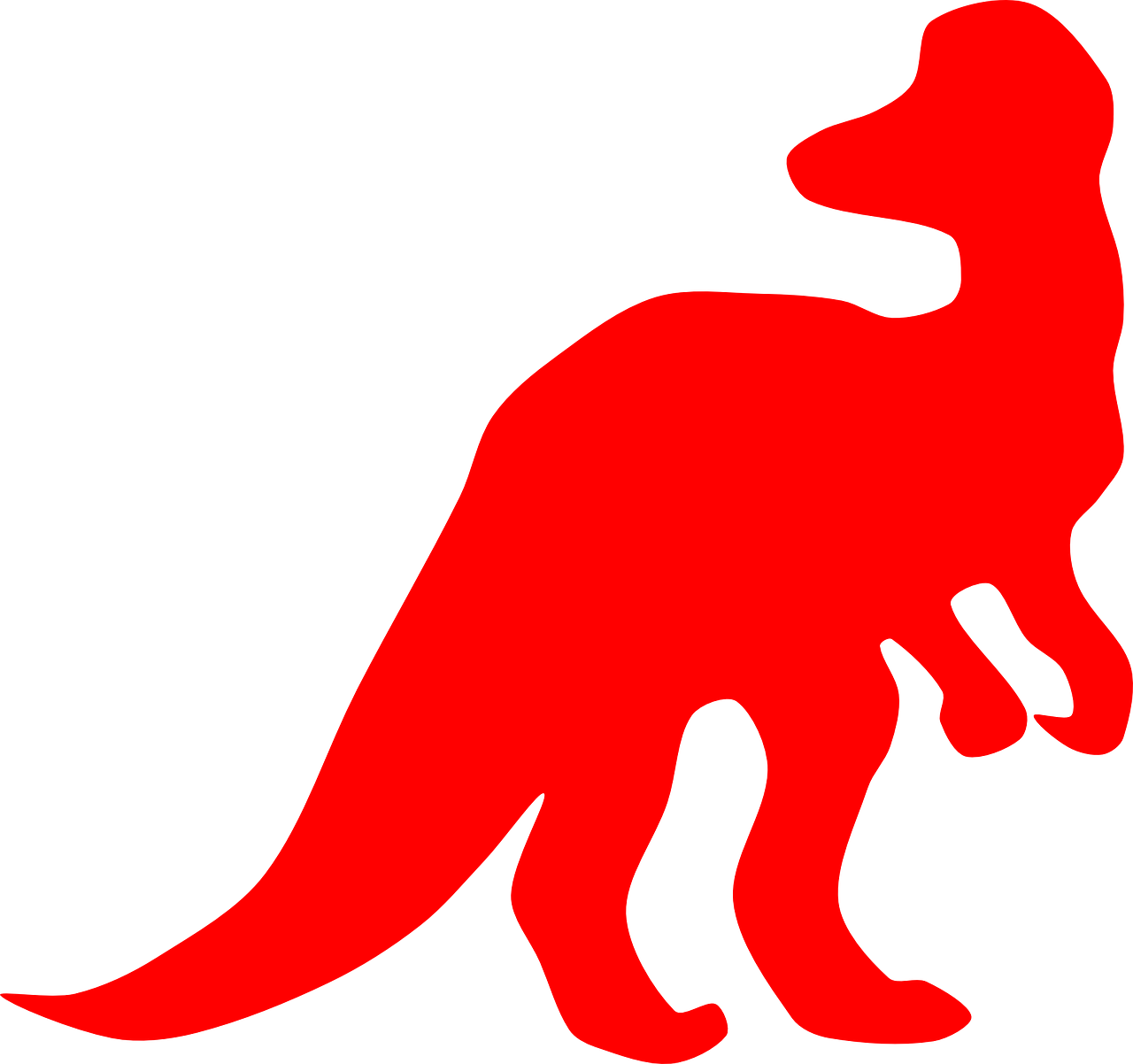 Dinozauras, Raudona, Priešistorinis, Gyvūnas, Išnykęs, T-Rex, Tyrannosaurus, Uodega, Jurassic, Nemokama Vektorinė Grafika