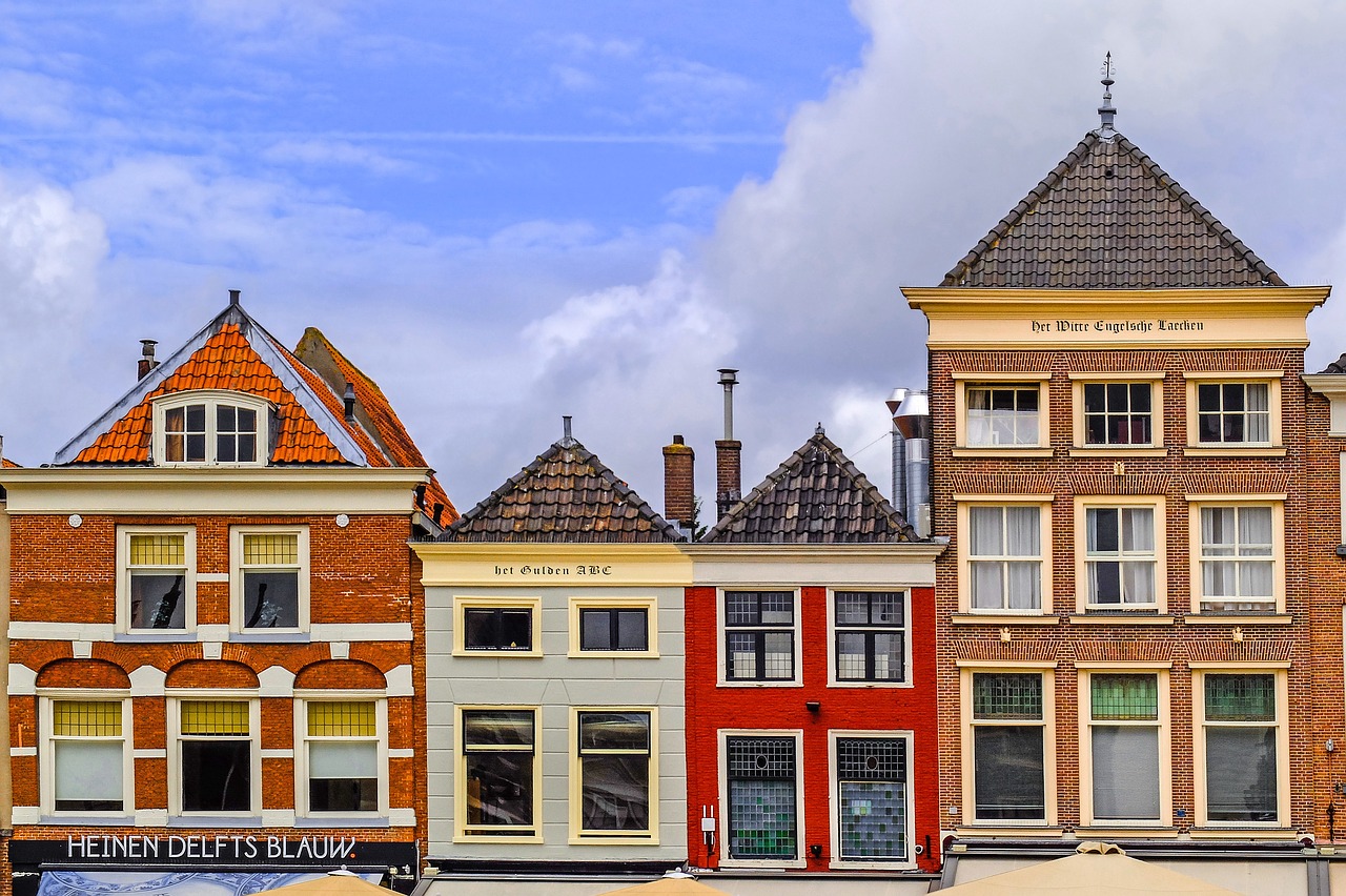 Dity, Fasadas, Miesto Panorama, Miestas, Namas, Pastatas, Plyta, Delftas, Nyderlandai, Holland