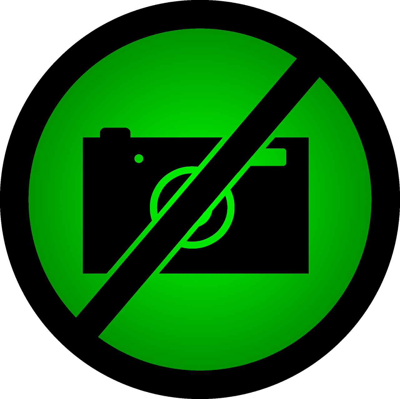 Ne Fotografuoti, Draudimas Fotografuoti, Žalias, Aišku, Tamsi, Juoda, Simbolis, Iliustracijos, Ne, Daryti