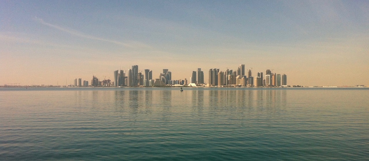Doha, Kataras, Miestas, Kraštovaizdis, Pastatai, Miesto Kraštovaizdis, Miestas Saulėlydis, Dusk, Miestas Šalia Vandens, Kataro Miestas