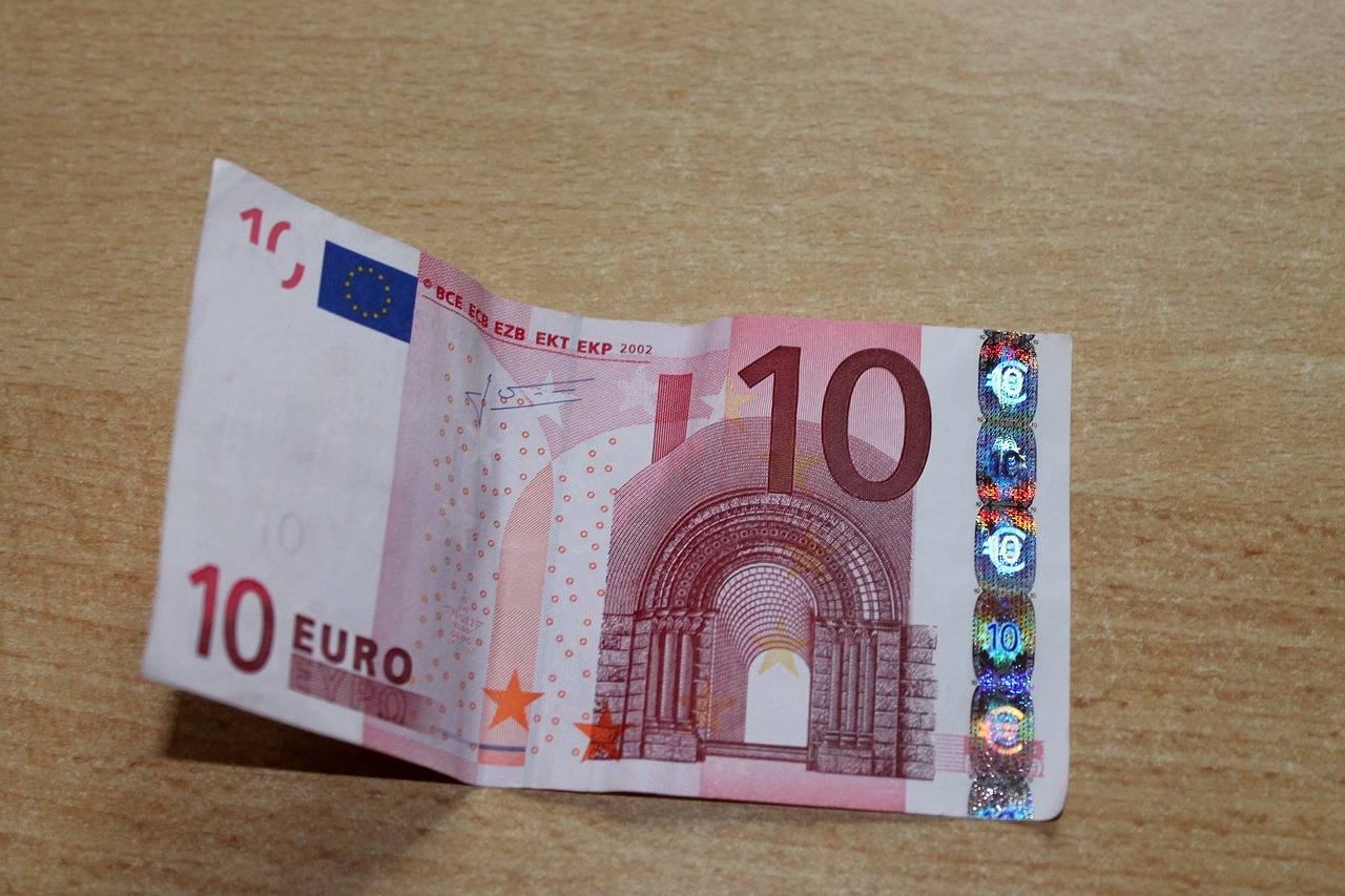 Dolerio Kupiūra, Euras, Valiuta, Sąskaitos, Popieriniai Pinigai, 10 Eurų, Nemokamos Nuotraukos,  Nemokama Licenzija