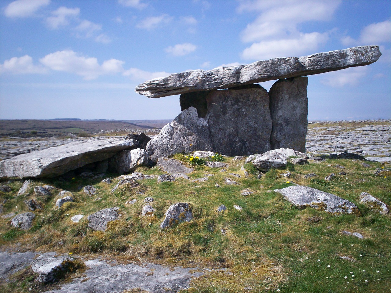 Dolmen, Keltų, Artefaktas, Menhiras, Airija, Poulnabrone, Burren, Airiškas, Kapas, Akmuo