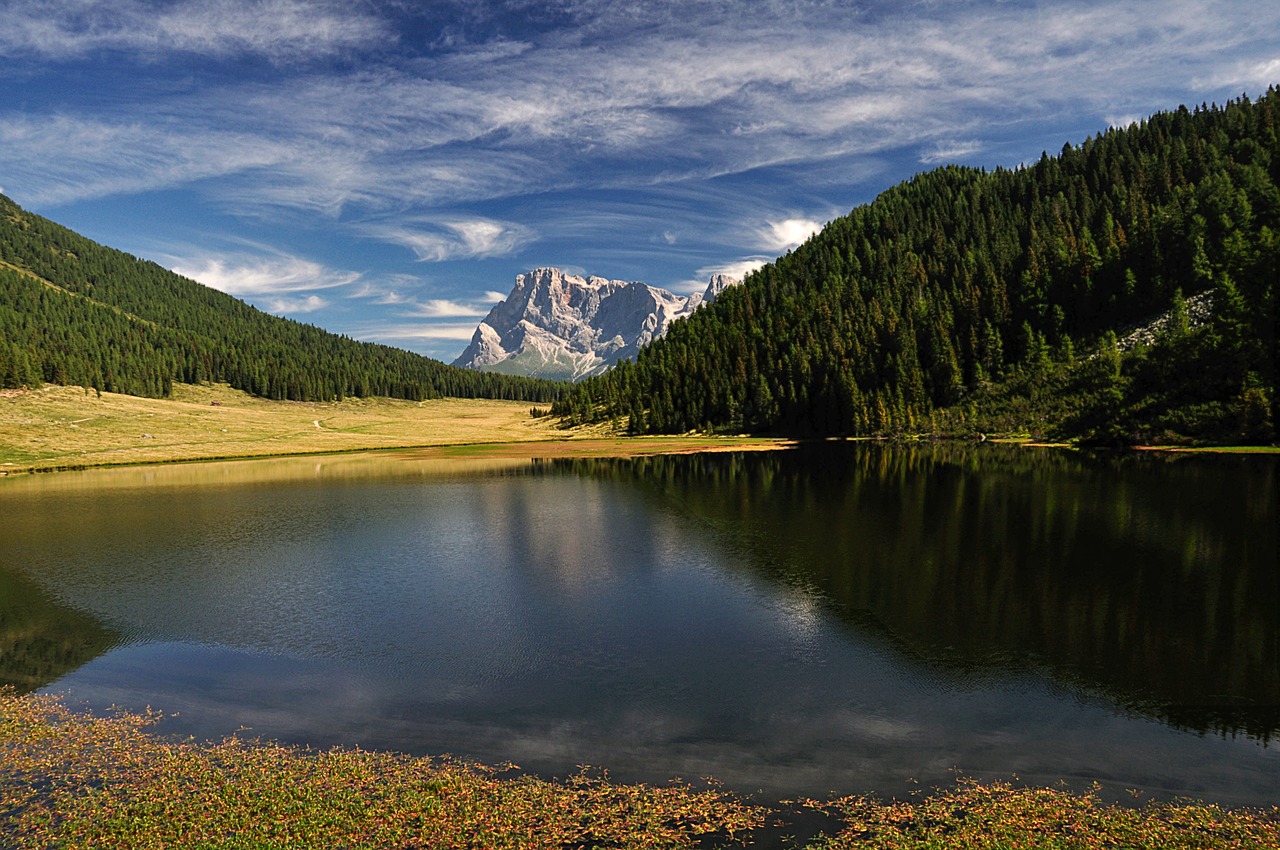 Dolomitai, Kalnas, Bergsee, Alpių, Gamta, Debesys, Italy, Kraštovaizdis, Bankas, Šventė